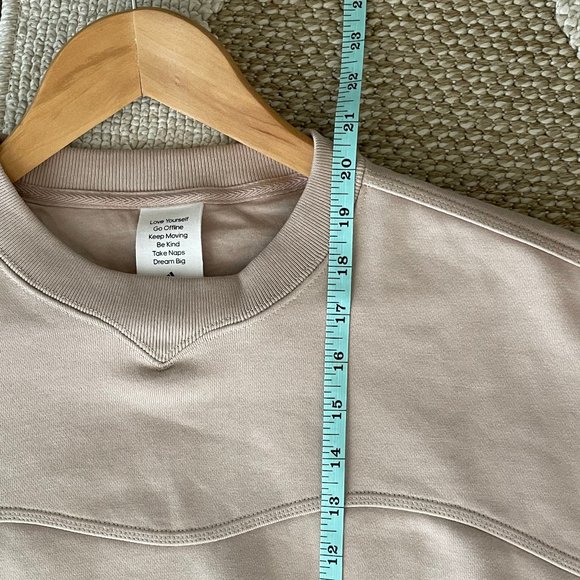 Adidas Taupe Crop Crewneck Sweatshirt - Picture 6 of 7